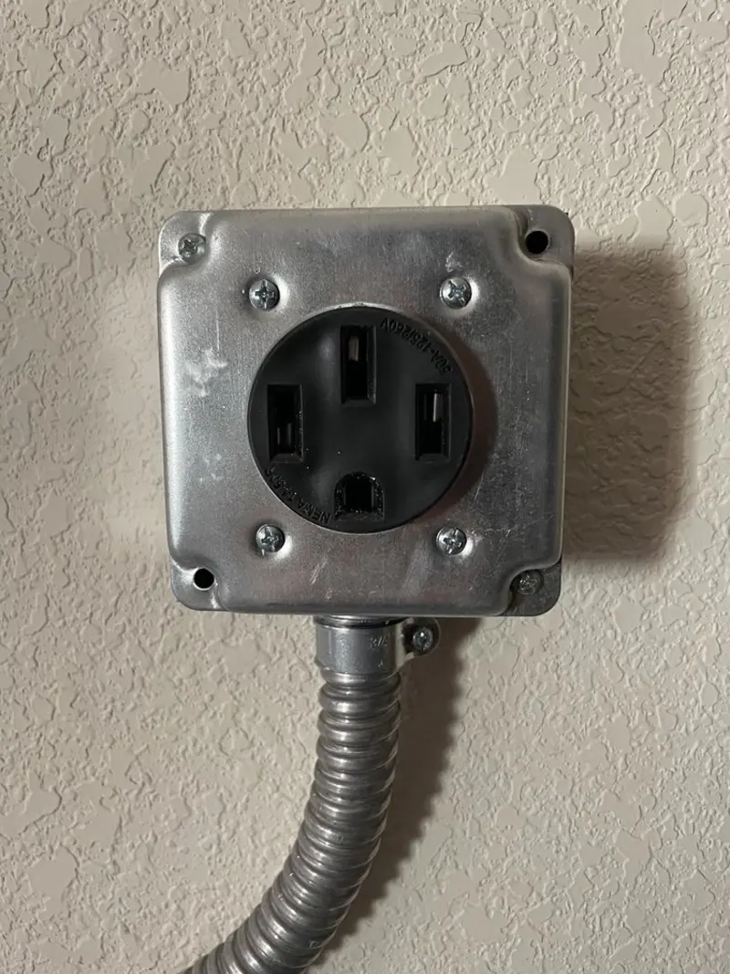 NEMA 14-50 outlet installed for Smart Home Electrical in Ulysses